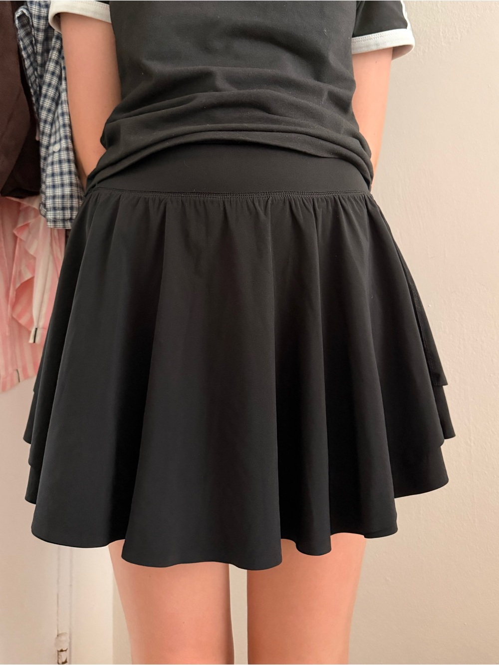 Black tennis skirt with built in shorts